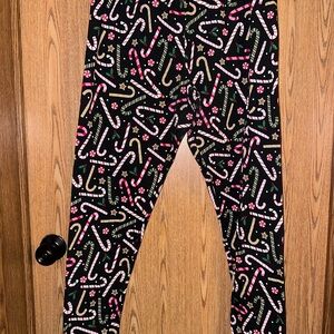 Kids Candy Cane Print Leggings